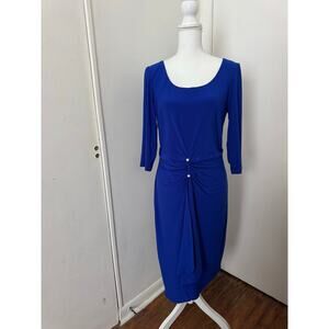 Joseph Ribkoff NWT Blue Dress with Pearl Accent Size 14